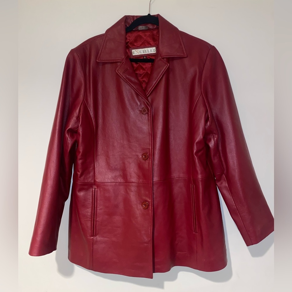 Genuine red leather jacket